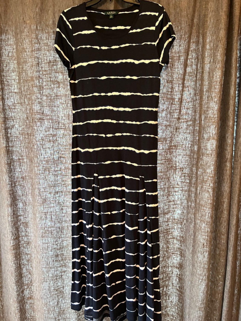 Lauren Ralph Lauren Blue and White Striped Maxi Dress
